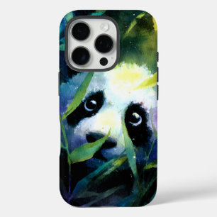 Panda Peeking Bamboe Waterverf iPhone 16 Pro Hoesje