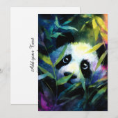 Panda Peeking Bamboe Waterverf Feestdagenkaart (Voorkant / Achterkant)