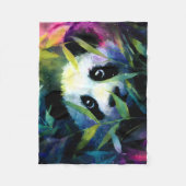 Panda Peeking Bamboe Waterverf Fleece Deken (Voorkant)