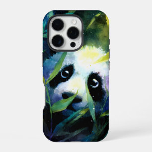 Panda Peeking Bamboe Waterverf iPhone 16 Pro Hoesje