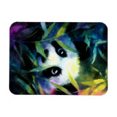 Panda Peeking Bamboe Waterverf Magneet (Horizontaal)