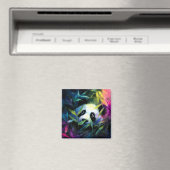 Panda Peeking Bamboe Waterverf Magneet (Insitu (Vaatwasser))