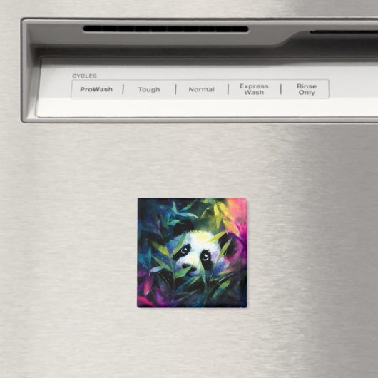 Panda Peeking Bamboe Waterverf Magneet (Insitu (Vaatwasser))