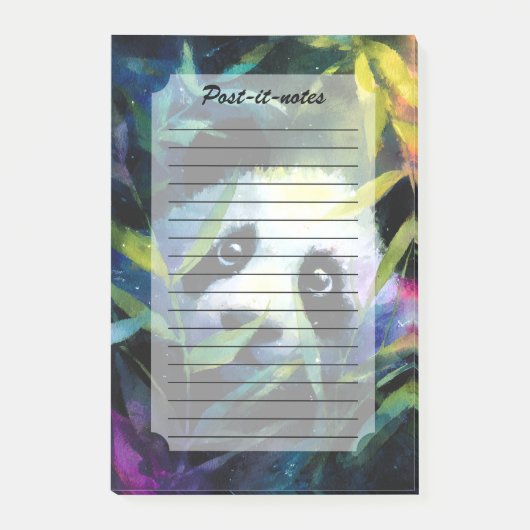 Panda Peeking Bamboe Waterverf Post-it® Notes (Voorkant)