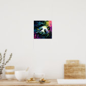 Panda Peeking Bamboe Waterverf Poster (Keuken)