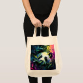 Panda Peeking Bamboe Waterverf Tote Bag (Voorkant (product))