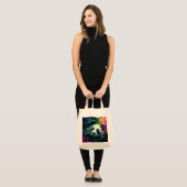 Panda Peeking Bamboe Waterverf Tote Bag (Voorkant (model))