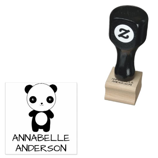 Panda personaliseren rubberstempel (Gestempeld)