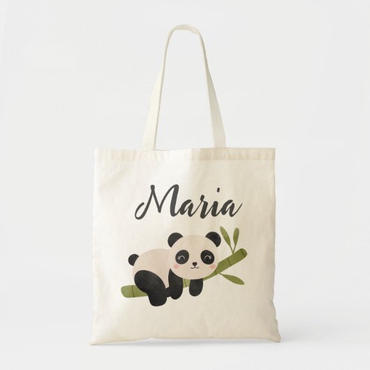 Panda persoonlijke Beer Canvas tas met Bamboo (Voorkant)