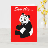 Panda Pet (geboortedag) Kaart (Gele Bloem)