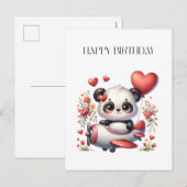 Panda Piloot Verjaardag Feestdagenkaart (Voorkant / Achterkant)