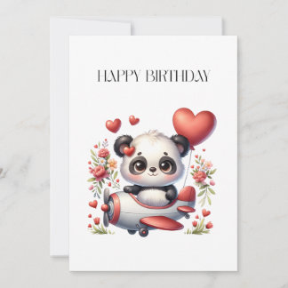 Panda Piloot Verjaardag Kaart