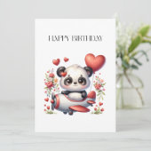 Panda Piloot Verjaardag Kaart (Staand voorkant)
