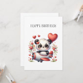 Panda Piloot Verjaardag Kaart (Voorkant / Achterkant in situ)