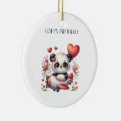 Panda Piloot Verjaardag Keramisch Ornament (Rechts)