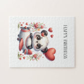 Panda Piloot Verjaardag Legpuzzel (Horizontaal)