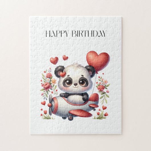 Panda Piloot Verjaardag Legpuzzel (Verticaal)
