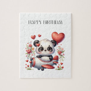 Panda Piloot Verjaardag Legpuzzel