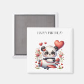 Panda Piloot Verjaardag Magneet (Voorkant / Achterkant)