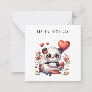 Panda Piloot Verjaardag Notitiekaartje