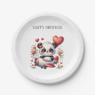 Panda Piloot Verjaardag Papieren Bordje