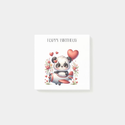 Panda Piloot Verjaardag Post-it® Notes (Voorkant)