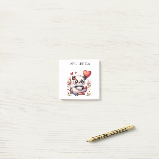 Panda Piloot Verjaardag Post-it® Notes (Op bureau)