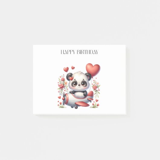 Panda Piloot Verjaardag Post-it® Notes (Voorkant)