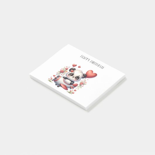 Panda Piloot Verjaardag Post-it® Notes (Schuin)