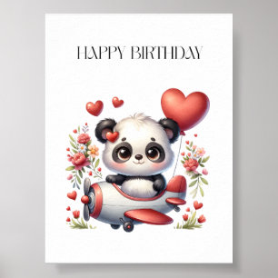 Panda Piloot Verjaardag Poster
