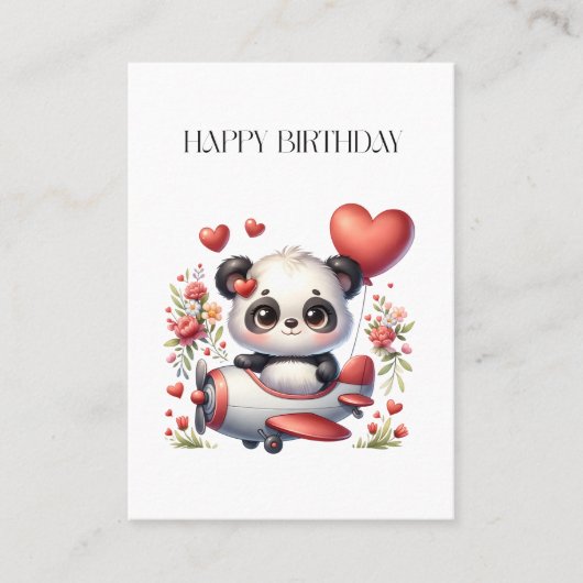 Panda Piloot Verjaardag Visitekaartje (Voorkant)