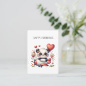 Panda Piloot Verjaardag Visitekaartje (Staand voorkant)