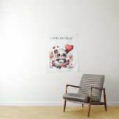Panda Piloot Verjaardag Wandkleed (In situ)