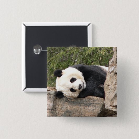 Panda Pin Vierkante Button 5,1 Cm (Voorkant /achterkant)