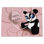 Panda Pink Birthday Large Cadeautasje (Voorkant)