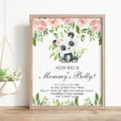 Panda Pink Floral Hoe groot is mama's buik spel Poster