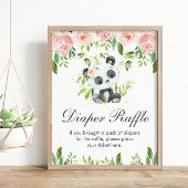Panda Pink Floral Luier Raffle Baby shower spel Poster
