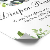 Panda Pink Floral Luier Raffle Baby shower spel Poster (Hoek)