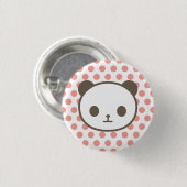 panda pink ronde button 3,2 cm (Voorkant /achterkant)