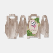 Panda Pink Tutu Wood Girl Baby shower Bedankdoosjes (Uitgevouwen)
