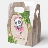Panda Pink Tutu Wood Girl Baby shower Bedankdoosjes (Geopend)