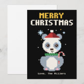 Panda Pixel Art Kerstkaart (Voorkant / Achterkant)