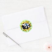 Panda Planet Ronde Sticker (Envelop)