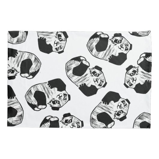 Panda Play Paar of Pillowcases, standaardformaat Kussensloop (Achterkant-Links)