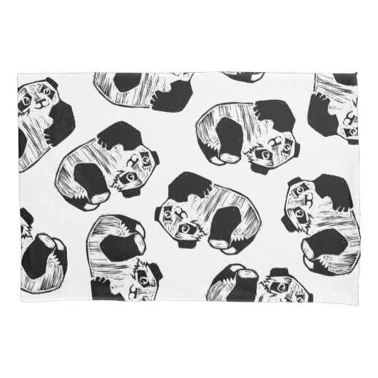 Panda Play Paar of Pillowcases, standaardformaat Kussensloop (Voorkant-Links)