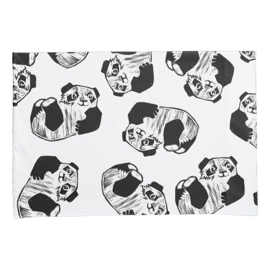 Panda Play Paar of Pillowcases, standaardformaat Kussensloop (Voorkant-Rechts)