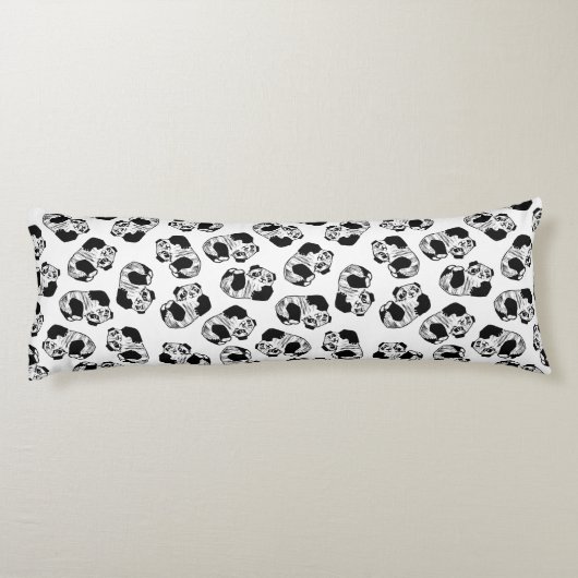 Panda Play Pattern Cotton Body Pillow Lichaamskussen (Achterkant)