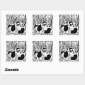 Panda Play Vierkante Stickers, Glanzend Sticker (Vel)