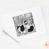 Panda Play Vierkante Stickers, Glanzend Sticker (Envelop)