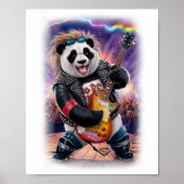 Panda plays Rock and Roll on a White Poster (Voorkant)